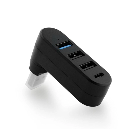 Adapter HUB USB 3xUSB + USB TYP-C Reverse czarny